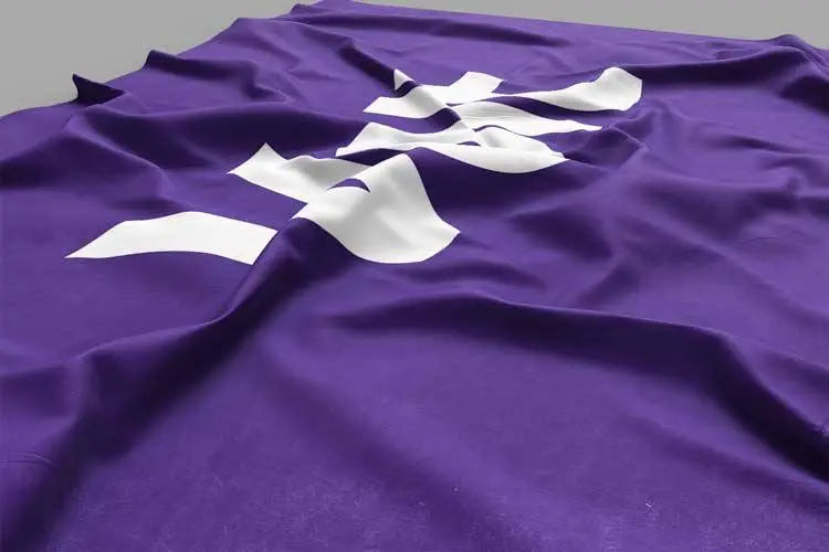 Lila Flagge mit Volt-Logo