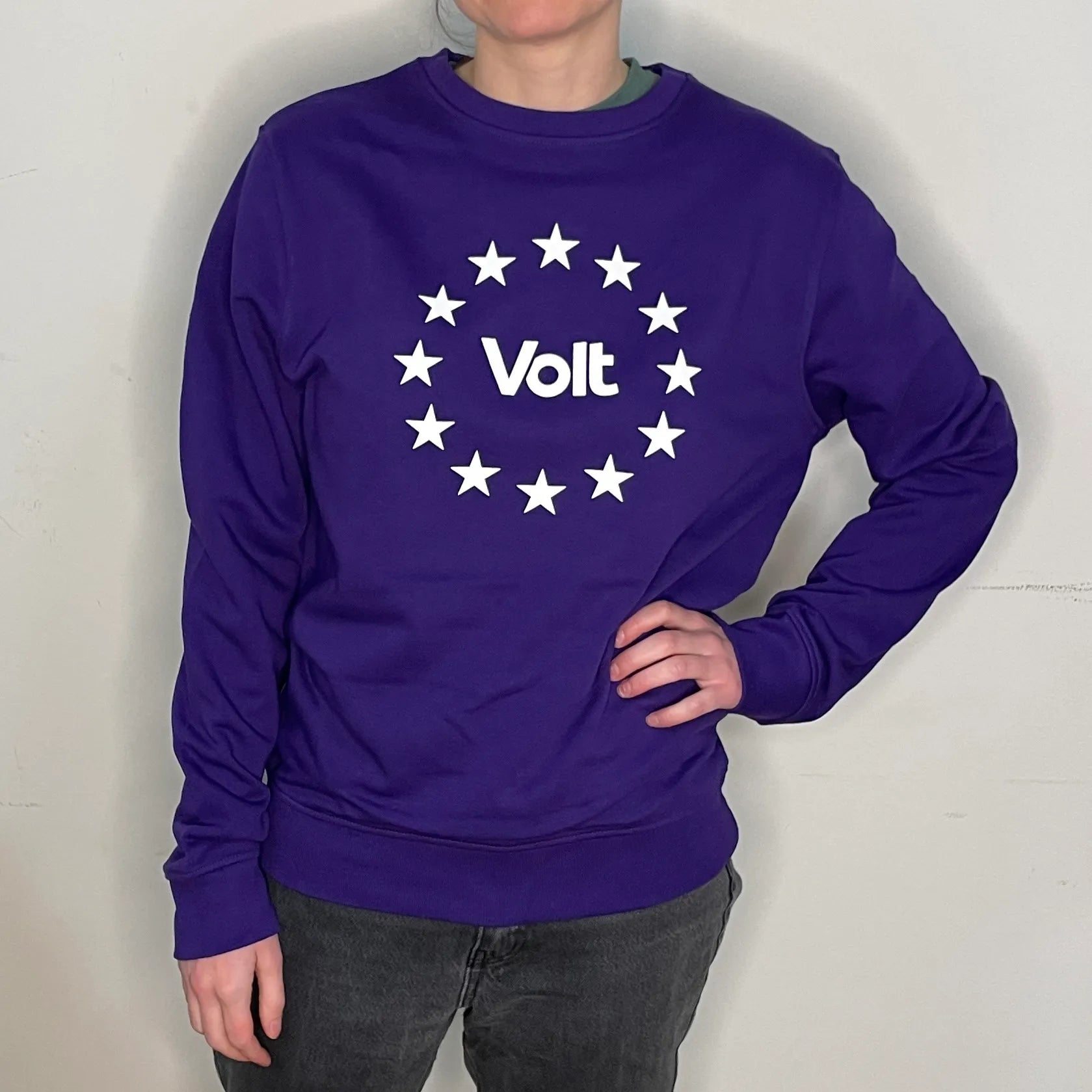 Organic Sweatshirt White Stars / Purple